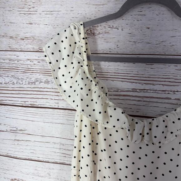 Old Navy Women's Ivory Black Dot Ruffle Cami Dress Size Large - Picture 6 of 11